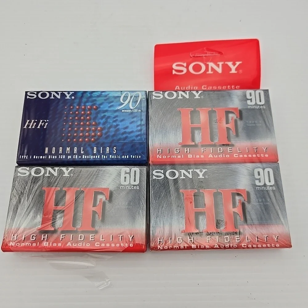 Lot 4 Audio Recording Blank Cassette Tapes Sony HF Tapes
